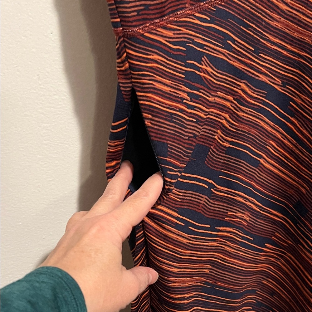 Title Nine Women's Mini Dress - Orange and Black Abstract - Picture 3 of 5